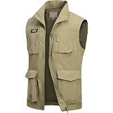 MeiLayM Work Fishing Vest with Multiple Pockets Outdoor Breathable Vest Jacket Sleeveless for Sports Vests Casual Camping Pho