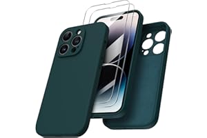 ORNARTO Etui kompatybilne z iPhone 14 Pro 6,1 cala, z 2 x ochraniaczami ekranu, etui z płynnego żelu silikonowego, gumy, [całe ciało] odporne na wstrząsy etui ochronne na telefon iPhone 14 Pro,
