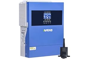 Aninerel Inverter solare ibrido da 4,2 KW, 24 VDC a 230 VAC, inverter sinusoidale puro con regolatore di carica solare MPPT, tensione di ingresso max PV 500 V, per batterie al litio da 24 V, con