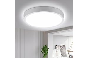 Aigostar LED Ceiling Light 24W 2700LM, 6500K Cool White, Ultra-Thin Light Fittings, Kitchen Lights 162W Equivalent, Bedroom Lighting Ø28.9CM