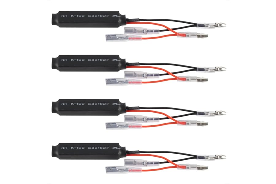 evermotor Resistors 4Pcs 12V 10W Motorcycle LED Flasher Turn Signal Indicator Adaptor Flash for Motorcycle Moped Scooter