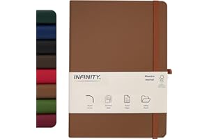INFINITYMARKET Infinity Notebook Journal, Maestro Journal Notebook Ruled Paper - A5 size 80 GSM Thick Lined Paper Hard Cover Classic Writing Journals, Diary with Rear Pocket & Pen Holder