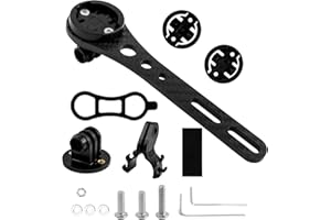 Treki Carbon Fiber Bicycle Computer Mount, Integrated Handlebars Out Front Mount Bike Computer Holder for Garmin Speedometer, Sport Action Camera, Bike Light Lamp Cycling Accessories