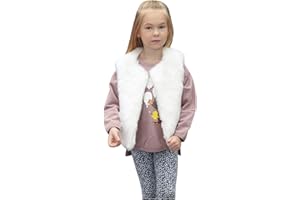 wojonifuiliy Kunstpelz Fellweste Kinder Mädchen, Kleinkind Baby Kinderfellweste Ärmellose-Pelzmantel Zotte Fleece Outwear, Herbst Winter Warmer Kunst-Pelzweste Kinder Gilet Vest