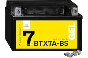 Denagi 50615 GEL BTX7A-BS Motorradbatterie 12V 7Ah, Ersetzt YTX7A-BS, wartungsfrei versiegelt vorgeladen
