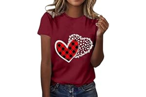 WINDSFINR Pride Shirts for Women Rainbow Heart Print Short Sleeve T Shirt LGBT Gay Pride Month Tops Fashion Round Neck Short Sleeve Summer Vacation T Shirts Flower Printing Blouse Tops Exercise Tops Pride Flag