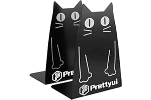 Prettyui- Fermalibri a forma di gatto, in metallo, per scuola, biblioteca, decorazione per casa, ufficio