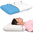 MY ARMOR Ventilated Cooling Gel Memory Foam Pillow Thin Size 3 Inches, Pillow for Sleeping, Neck Pain Relief & Back Support Cushion | 23.5x15.5x3 Inches | Without Cover, White, Pack of 1