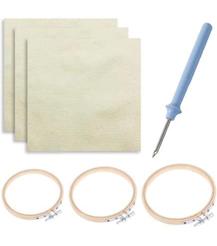 Lot De 3 Tambours à Broder En Bambou - Tailles 10, 15 Et 20 Cm, Réglables Par Vis, Pour Travaux D'aiguille