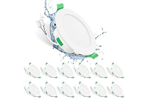 ALUSSO LIGHTING 7W Spot LED Encastrable, Blanc Chaud 3000K Blanc Neutre 4000K Blanc Froid 6500K Réglable, Spot Led Extra Plat 29mm, Spot Salle de Bain IP44, Rond Blanc Lot de 12