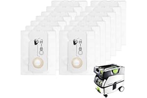 YTUGIL 12 Pack Dust Bags Compatible With Festool Ct Mini/Ct Midi/Ct Midi I/Ctc Mini/Midi/Ct 15 Dust Extractor Manufactured From 2019, High Capacity Dust Bags For Festool Hoover Dust Extractors