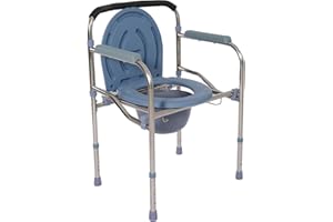 FERRUCCI COMFORT Sedia WC Comoda Multifunzione (4 funzioni in 1), Rialzo Water, Sedile Doccia e Sedia da Comodo per Anziani e Disabili, in Alluminio ed Ergonomica