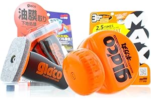 SHINY FREAKS Soft99 Glaco Roll On Max (300ml) + Soft99 Glass Compound Roll On (100ml) Set de polissage et de vitrification des vitres de voiture, des fenêtres et de la douche