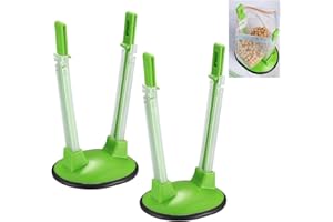 GNAUMORE Baggy Rack Stand Set,Easy to Operate Baggy Rack,Durable Baggy Racks,Freezer Bag Holder Stand,Adjustable Sandwich Bag Stand Holders,Food Storage Bags Clips Stands,Easy to Operate Baggy Rack 2PC