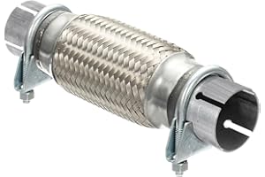 MOCNT Tubo Flessibile di Scarico per Auto con 2 Fascette 55mm X 150mm/250mm Tubo di Riparazione Giunto Flessibile Intrecciato Tubo Flessibile Scarico Marmitta Connettore