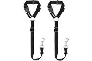 Dog Seat Belts, CGBOOM 2 Pack Dual Use Dog Car Seatbelts Harness Adjustable Car Headrest Restraint for Vehicle Nylon Pet Cat Dog Safety Leads Seat Belts for Large Medium Small Dogs