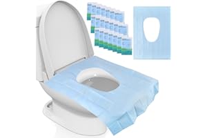 LOBVABA 30 Piezas Protector WC, Cubierta de Asiento de Inodoro de Papel, Fácil de Llevar Cubierta de Asiento, Universal Impermeable Funda Protectora para Baño, Inodoros Públicos Adecuado, Viaje, Hoteles