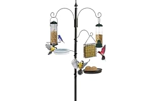 Pelle & Sol Bird Feeder with 3 Feeders & 2 Dishes | Bird Feeders Hanging Station, Bird Feeding Stations for the Garden, Bird Feeders for Small Birds