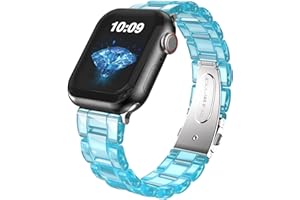 HALLEAST Damen Resin Armband Kompatibel mit Apple Watch Armband Serie 9 8 7 6 5 4 3 2 1 Ultra SE, Dressy Bracelet Glänzend Harz band für iWatch 49mm 45mm 44mm 42mm 41mm 40mm 38mm