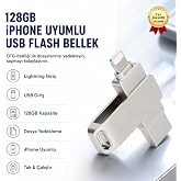 128GB iPhone Uyumlu USB Flash Bellek OTG Lightning ve USB Girişli Yedekleme ve Taşıma
