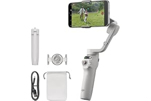 DJI Osmo Mobile 6, 3-Achsen-Handy-Gimbal, Objektverfolgung, integrierter Verlängerungsstab, tragbar und faltbar, Android- & iPhone-Gimbal, Vlogging-Stabilisator, YouTube TikTok Video, Platinum Grau