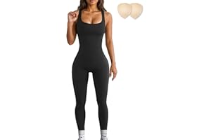 Merlvida Sportowe kombinezony dla kobiet, elastyczny kombinezon modelujący figurę, obcisły, bezszwowy kombinezon wyszczuplający brzuch, jednoczęściowy strój sportowy