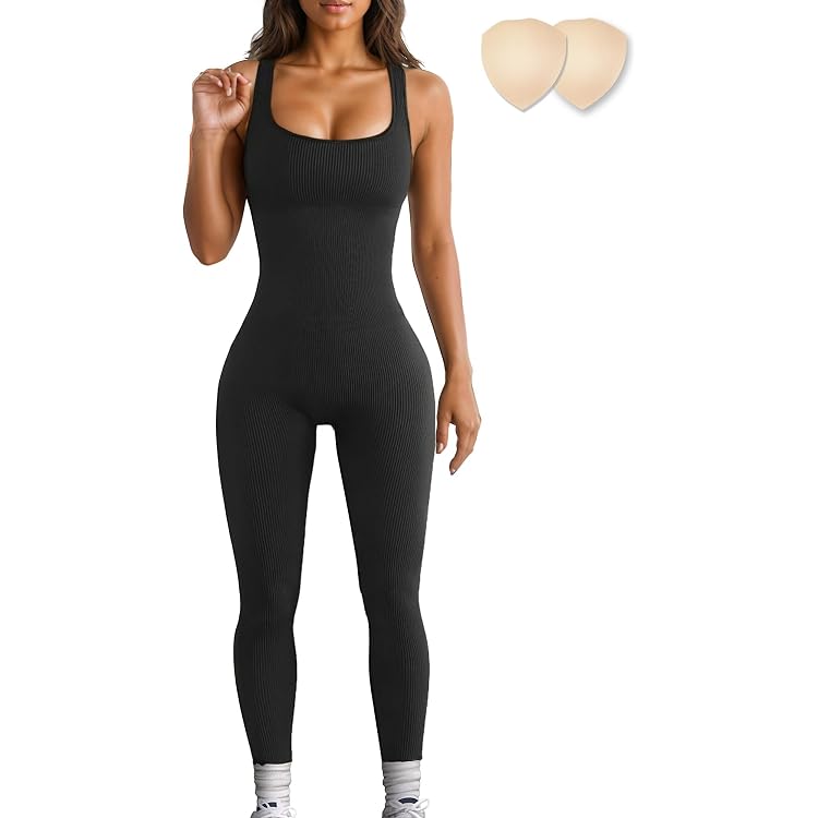 Combinaison Sport Femme - Col En V Avec Boutons - Manches Longues - Tissu Extensible - Pour Yoga, Fitness, Quotidien