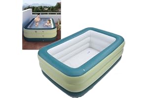 Ghzste Kids Swimming Pool Inflatable Pool for Kids and Adults PVC Thickened 3 Layer Above Ground Blow Up Swimming Pool for Summer Water Party Backyard Garden Lawn (1.5m)