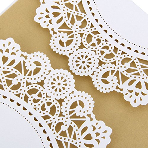 LUOEM 10Pcs Hochzeit Einladungskarte Europäischen Stil mit Umschlag Seile - 6