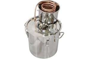 KINGSUNSHINE Alambicco Distillatore Temperatura Rame Serpentina Acqua Vino Oil 10L