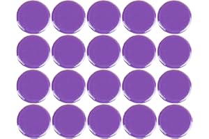 AOORY 20 imanes redondos, tipo botón, cubiertos de plástico, 30 mm, color rojo, color morado
