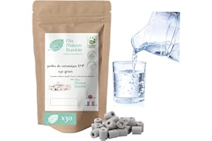 Ma Maison Durable | X30 Perles de Céramique EM® Grises | Filtre Purificateur 100% naturel Eau du Robinet| Billes de filtration naturelle Chlore Calcaire| Pour Pichet Carafe Gourde Fontaine Bouilloire