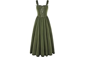 SCARLET DARKNESS Women's Renaissance Corset Dress Sleeveless Lace up A-Line Maxi Dresses
