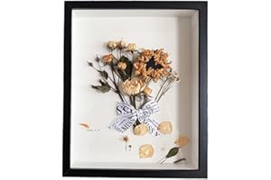 marysgift A4 Picture Frames Shadow Box Frame Large 3D Frame Display Case Deeper 1.2 Inches with Transparent Glass for Photos, Crafts, Souvenir, Baby Items (Black,A4)