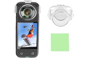 LICHIFIT Transparent Lens Cover Detachable Camera Lens Protector Case Lens Cap for Insta360 X3 Panoramic Camera