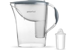‎PEARLCO Standard-Wasserfilter PearlCo (grau) mit 1 Classic Filterkartuschen - Reduzierung von Kalk, Chlor, Blei & Kupfer - kompatibel zu Brita Classic - Made in EU