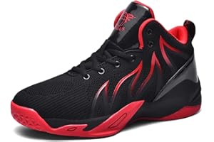 HYDLONGR Men's Breathable Knit Fabric Comfortable High-Top Trainers Shoes Shoes Basketball Shoes Casual Sneakers