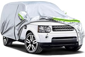 JUDANNA Car Covers Waterproof Breathable Intended for Land Rover Discovery 3 4 LR3 LR4 L462 2011-2025, All Weather Protection Outdoor Car Cover Full Cover Anti Sun Rain UV Dust, Silver