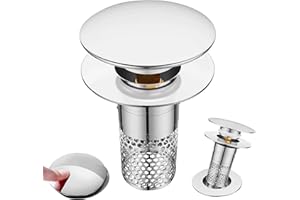 DGSLWH 1 x wysuwany sitko, sitko do zlewu kuchennego ze stali nierdzewnej, wtyczka i sitko do zlewu kuchennego, uniwersalny korek do zlewu, odpowiedni do kuchni, łazienki, umywalki, wanny (średnica 34 do 40