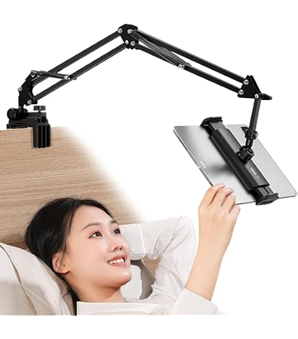 Supporto A Collo D'Oca Per Tablet E Smartphone – Regolabile 360° Con Morsetto 3" E Gancio Per Cuffie