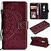 Produktbild Misteem Hülle Xperia XZ2 Mandala Floral Brieftasche, 3D Retro Schön Sonnenblume Muster Hülle Kartenhalter Abdeckungs Flip Leder Wallet Stoßfest Schutzhülle PU Magnetisch Standfunktion Tasche Handy Hüllen für Sony Xperia XZ2 (Blumen Braun)