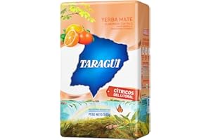 ‎TARAGÜI Taragui Mate Tea Citricos del Litoral, Argentine Mate Tea without Dust, Subtle Citrus Aroma, Stimulating and Energising, Perfect Replacement for Coffee or Energy Drinks, 500 g