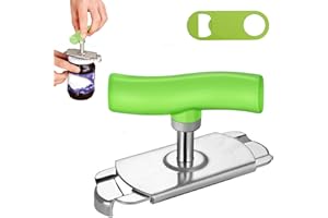 RtottiM Effortless Artrite Jar Opener Apriscatole Manuale Regolabile Apriscatole per artrite Multifunzione Apri Barattolo + 1 Apribottiglie di Birra Verde Apriscatole per Famiglia, Picnic