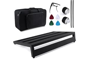 summina Pedal De Efectos De Guitarra Pedal De Aleación De Aluminio Con Bolsa De Transporte 4 Piezas Cintas De Fijación Para Púas