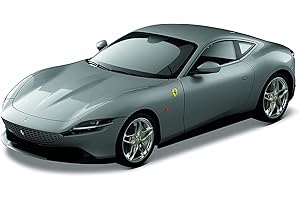 Bburago Ferrari Roma: Modelo de Coche a Escala 1:24, Serie Ferrari Race & Play, Puertas móviles, Plata (18-26029S)