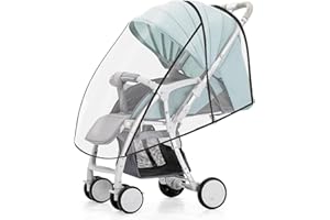 INBOLM Universal Rain Cover for Pushchairs - Transparent, Waterproof, and Durable Baby Protection Shield - Easy Installation and Removal - Suitable for Most Strollers