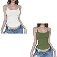BIUBIULOVE Luvette Tank,Invisible Strap Tank Top for Women,Thin Clear Strap Tank Tops,Ribbed Invisible Tank Top,Tank Top Invisible Straps
