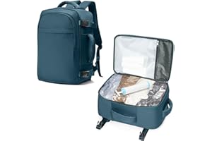 LIVBOTE Zaino Sottovuoto Ryanair 40x20x25 Bagaglio a Mano con Pompa Sottovuoto, Zaino da Viaggio Aereo Impermeabile per Uomo Donna Borsa da Cabina Zaini Casual Valigia per Ufficio, Scuola e Lavoro -Blu