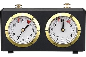 Frunimall Horloge d'échecs mécanique professionnelle - Minuteur analogique portable pour compétition - Pour jeu de société de tournoi - Noir ZX00283