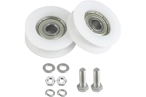 GMENTS Greenhouse Sliding 30mm Door Roller Kit with Stainless Steel Screws Long-lasting Replacement Wheels for Garden Glass Doors Shower Enclosures Includes 2 Wheels 2 M6*22 Screws 4 Spacers